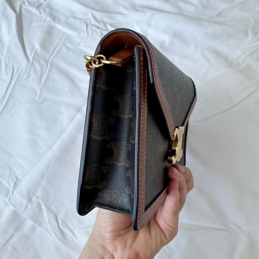 WALLET ON CHAIN MARGO IN TRIOMPHE CANVAS AND CALFSKIN AUTHENTIC - Picture 7 of 13
